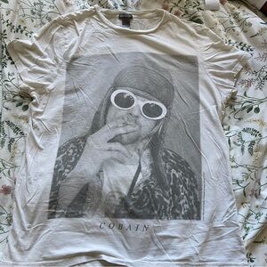 H&M Cobain Graphic White T-Shirt